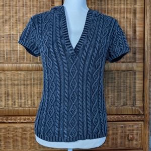 Polo Jeans Co Super Vintage Cable Knit Hooded Top MEDIUM
